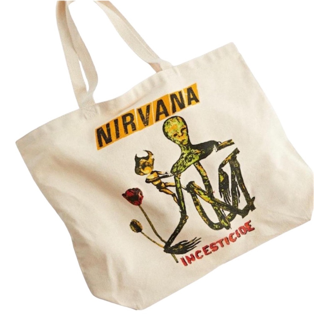 NIRVANA “ALIEN” INCESTICIDE GRAPHIC OVERSIZED CANVAS TOTE BAG BNWT